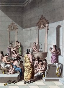 Öffentliche Bäder in Palästina - in „Das alte und moderne Kostüm“ von Ferrario, ed. Mailand von Unknown artist