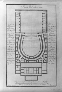 Grundriss des Theaters La Scala in Mailand ca. 1776-1778 (Stich)