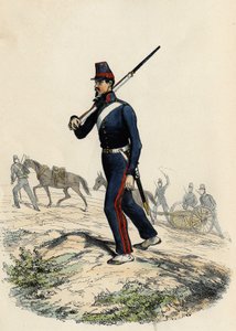 Gebirgsartilleriebataillon der französischen Armee in Algerien im Jahr 1830, in „L