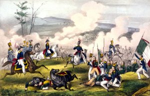 Schlacht von Palo Alto: am 08.05.1846 zwischen 2900 Amerikanern unter General Taylor und 6000 Mexikanern unter General Arista. Gravur des 19. Jahrhunderts.
