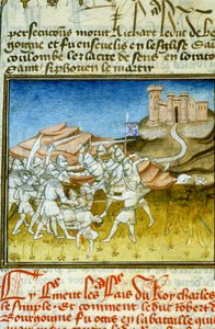 Schlacht von Soissons - Miniatur des Mittelalters