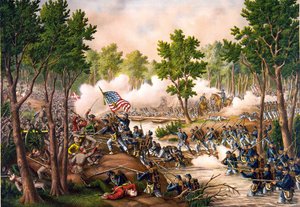 Schlacht von Spottsylvania zwischen 8 und 18/05/1864. Gravur ca. 1888