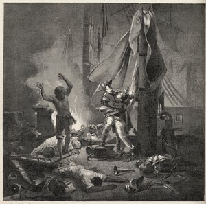 Schlacht am Nil - Schlacht von Aboukir - Tod von Luce und Giocante de Casabianca (Luc-Julien-Joseph Casabianca)