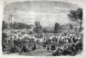 Schöne Tage im Bois de Boulogne in Paris. Gravur in „Das Illustrierte Universum“. von Unknown artist