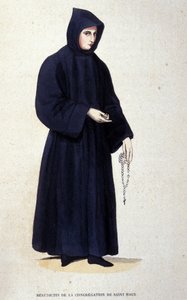 Benediktiner der Kongregation von Saint Maur. Gravur aus einem Album über religiöse Orden, Paris von Unknown artist