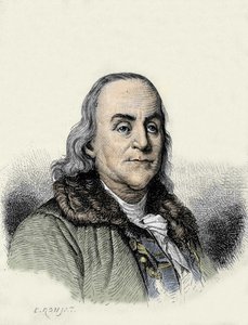 Benjamin Franklin (1706-1790), amerikanischer Philosoph, Physiker und Botschafter. von Unknown artist