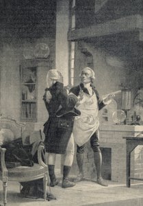 Berthollet besucht Lavoisier im Sorbonne-Labor - in „Das Universum und die Menschheit“ von H. Kraemer von Unknown artist