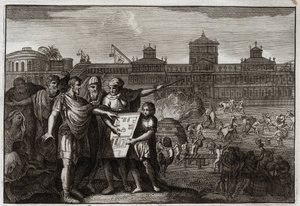 Bibel von Royaumont, Altes Testament: König Kyros. Kyros II. der Große, König von Persien und später von Babylon, erfuhr, dass es von den Propheten vorhergesagt worden war, dass er es sein würde, der den Tempel von Jerusalem wieder aufbauen würde, und gibt von Unknown artist