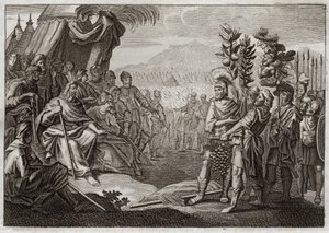 Bibel von Royaumont, Altes Testament: Die zwölf Spione. Moses schickte zwölf Spione, um das Land Kanaan (das Gelobte Land) zu erkunden. Sie bringen das Volk zum Murren, und Gott, um sie für dieses Murren zu bestrafen, versichert ihnen, dass sie dieses Land von Unknown artist
