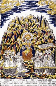 Schwarze Madonna von Monserrate, Havanna, umgeben von Engeln.