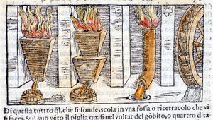 Hochofen - in „Pirotechnica“ von Biringuccio von Unknown artist