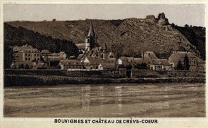 Bouvignes sur Meuse und Schloss Creve Coeur (Creve-Coeur oder Crevecoeur), Wallonien, Belgien