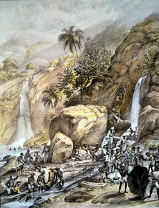 Brasilien, Golderz wird in den Itacolumi-Bergen (Minas Gerais) geschmolzen. 1820 von Unknown artist