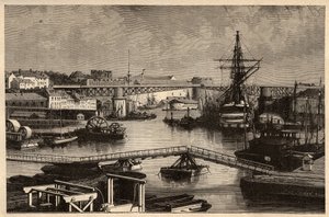 Brest - Der Militärhafen - Finistère - Bretagne - Gravur in „PATRIE - Beschreibung der malerischen Frankreichs in 6 Bänden“ von Lucien Huard - Ende des 19. Jahrhunderts