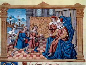Die Brüder Nicolo und Matteo Polo am Hof von Qubilai Khan von Unknown artist
