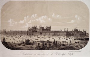 Gebäude zum Gedenken an das Jahrhundert der Gründung der Vereinigten Staaten (1776-1876) bei der Internationalen Ausstellung in Philadelphia von Unknown artist
