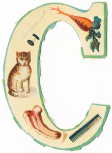 C: Koralle, Karotte, Kerze, Baumwolle, Katze, Kolokynth, Kamm