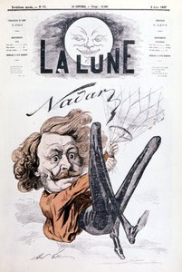 Karikatur von Nadar (1820 - 1910) Aeronaut. Umschlag von "Der Mond" vom 2.06.1867 von Unknown artist