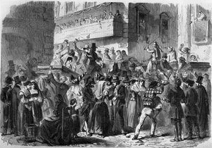 Karneval von Rom nach einer Zeichnung von Gierdziejewski im Jahr 1858.