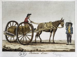 Karren und Wasserträger in Spanien - 19. Jahrhundert