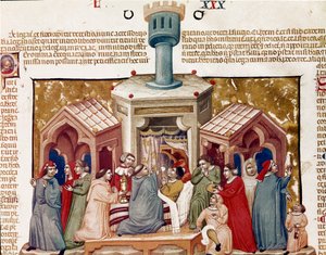 Zeremonie des Viatikums für einen Sterbenden (Miniatur)