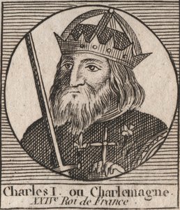 Karl der Große (Carolus Magnus, Karl der Große) (747-814) König der Franken und christlicher Kaiser des Westens - Gravur aus „Instruction sur l