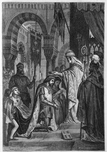 Karl I. von Anjou (Karl I. von Sizilien) (1226-1285) wurde am 28. Juni 1265 von Papst Clemens IV. (ca. 1195-1268) im Königreich Sizilien eingesetzt