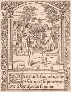 Karl V. empfängt Kaiser Karl IV., Heiligen Römischen Kaiser und König von Böhmen von Unknown