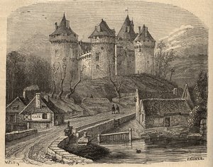 Schloss Combourg - Ille-et-Vilaine Bretagne - Gravur in „PATRIE - BESCHREIBUNG DER MALERISCHEN FRANKREICH IN 6 BÄNDEN VON LUCIEN HUARD - Ende des 19. Jahrhunderts von Unknown artist