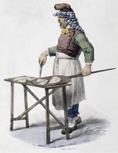Käsehändler in Italien - Lithographie