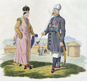 Tscherkessischer Mann und Frau (Kaukasus) von Unknown artist