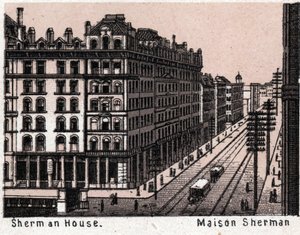 Chicago, Vereinigte Staaten: Blick auf das Sherman House von Unknown artist