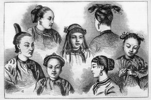 Chinesische Mode und Frisuren im 19. Jahrhundert von Unknown artist