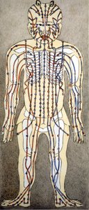 Chinesische Medizin. Die Ströme des Körpers, wo Akupunktur angewendet werden soll. 19. Jahrhundert von Unknown artist