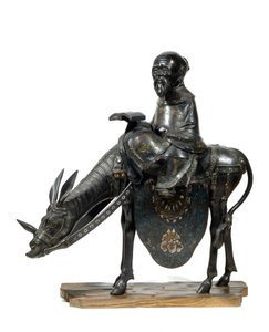 Chinesischer Philosoph Lao Tseu (Lao Zi oder Lao-Tseu oder Lao-Zi) mit Esel. Figur