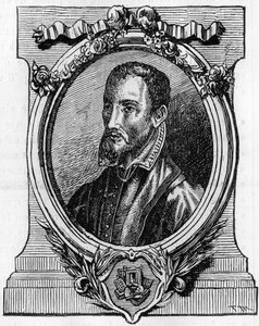 Christophe Plantin. 1514-1589. Antwerpener Drucker französischer Herkunft. Gravur aus dem 19. Jahrhundert. von Unknown artist