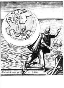 Christoph Kolumbus - in „Nova Tipus Transacto Navigatio Novi Orbi“ von Philoponus Honorius