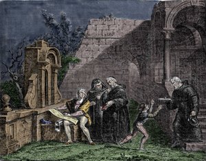 Christoph Kolumbus im Kloster Santa Maria de Rabida in Andalusien von Unknown artist