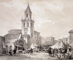 Kirche der Feria in Sevilla, „Künstlerisches und Monumentales Spanien berühmter Orte und Denkmäler Spaniens“ von Don Genaro Perez de Villa von Unknown artist