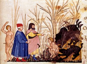 Kreis der Gewalttätigen: Dante und Virgil treffen die Gewalttätigen gegenüber anderen von Unknown artist