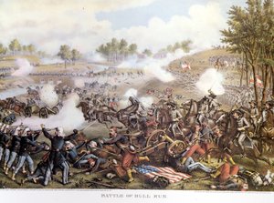 Bürgerkrieg (1861 - 1865), Amerikanischer Bürgerkrieg 21.07.1861: Erste Schlacht von Bull Run oder Erste Schlacht von Manassas: Virginia, die Konföderierten unter dem Kommando von General Beauregard besiegten die nordischen Truppen von General Mac Dowell. 