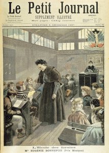 Klassenzimmer der Schule der Jahrmärkte: Montyon-Preis an Eugénie Bonnefois - in „Le petit Journal“ vom 5. Dezember