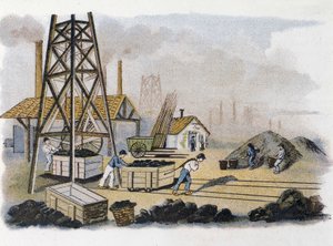 Kohlenmine: Kohletransport zum Ufer, Frankreich