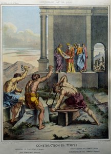 Bau des Tempels von Salomo - in „Heilige Geschichte“, ed. Hachette