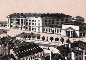 Kopenhagen, Dänemark: Ansicht des Schlosses Christiansborg. in „Die Welt illustriert 168 Ansichten“ Undatiert (spätes 19. Jahrhundert) von Unknown artist