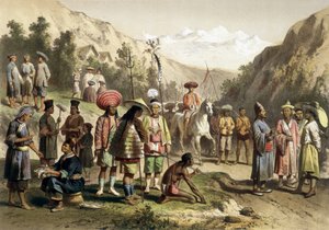 Kostüme aus dem Königreich Ta Ly, Südchina. Atlas der Erkundungsreise nach Indochina in den Jahren 1866 - 1868, herausgegeben von F. Garnier von Unknown artist