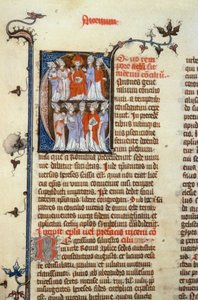 Konzil von Nicäa - Manuskriptillumination (alte lateinische Übersetzung der ersten ökumenischen Konzilien, Isidor zugeschrieben), Mittelalter (Ref. 365, 351r). B. Mr. Toulouse. Antrag auf Genehmigung bei der Stadtbibliothek Toulouse (Tel.: 05 62 27 66