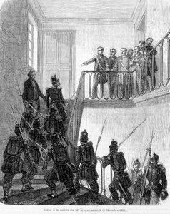 Staatsstreich: Verhaftung der Abgeordneten im Rathaus des 10. Arrondissements von Paris am 2. Dezember 1851