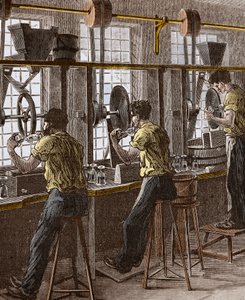 Kristall- und Glasschneiden - Polieren von Kristallglas von Unknown artist