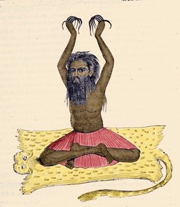 Kultur, Zivilisation und indische Gesellschaft: Porträt eines Fakirs mit langen Nägeln, Indien